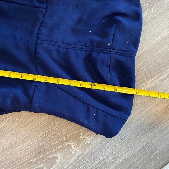 HALSTON Georgette Overlay Sequin Strapless Jumpsuit. Navy. Size 4. Resortwear. - Picture 14 of 16